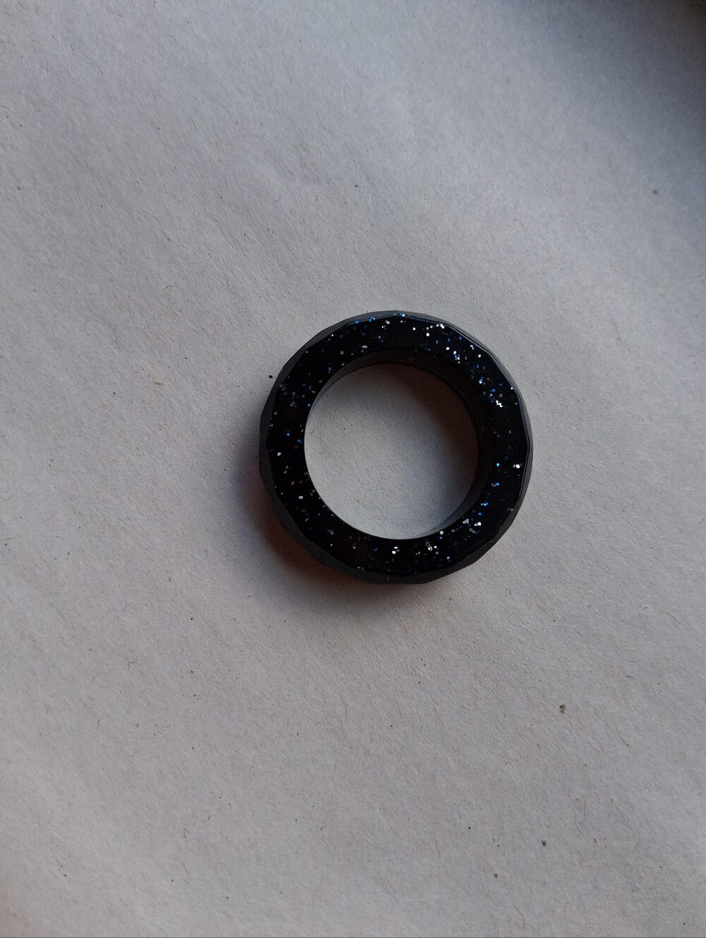 Hand Crafted Black Sparkle Resin Ring